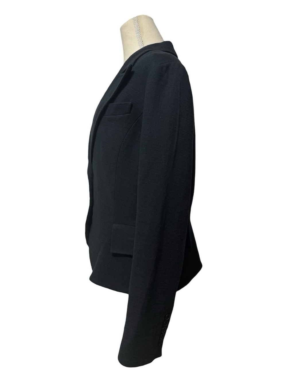 071 HOLT RENFREW Women's Cotton-Wool Blend Twill Blazer - Navy Blue, Sz 14 - Picture 5 of 11